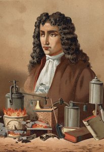 Portræt af Denis Papin (1647 - 1714) fra "Science and its Men" af Louis Figuier. Barcelona 1881 af Unknown artist