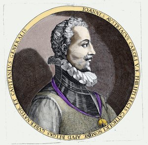 Portræt af Don Juan af Østrig (1547-1578), uægte søn af Karl V (1500 - 1558). Gravering af Unknown artist