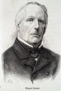 Portræt af Edgar (Edgard) Quinet, fransk historiker (1803 - 1875) af Unknown artist