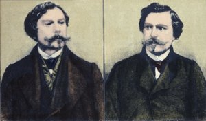 Portræt af Edmond Goncourt (1822-1896) og Jules Goncourt (1830-1870) brødreforfattere. af Unknown artist