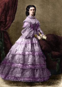Portræt af Elisabeth de Wittelsbach (1837-1898) (sissi), imponeret af Østrig (1854-1898) og dronning af Ungarn (1867-1898), Nee hertuginde i Baviere. (KEISERINDE ELISABETH AF ØSTRIG). Gravering af 1864. Privat samling. af Unknown artist
