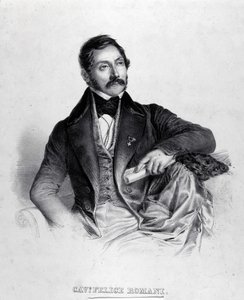 Portræt af Felice Romani, librettist, digter og italiensk kritiker (1788-1865). af Unknown artist