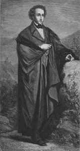 Portræt af Felix Mendelssohn - Bartholdy (1809 - 1847) tysk komponist af Hamman. af Unknown artist