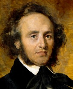 Portræt af Felix Mendelssohn Bartholdy (1809-1847), tysk komponist. af Unknown artist