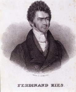 Portræt af Ferdinand Ries (1784 - 1838) tysk komponist og pianist. Indgravering af det 19. århundrede. af Unknown artist
