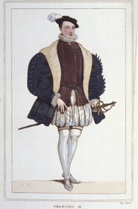 Portræt af Francois II (1544 - 1560), konge af Frankrig, gravering fra 1830 af Unknown artist