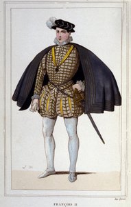 Portræt af Francois II (1544 - 1560), konge af Frankrig, gravering fra 1830 af Unknown artist
