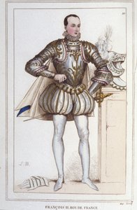 Portræt af Francois II (1544 - 1560), konge af Frankrig, gravering fra 1830 af Unknown artist