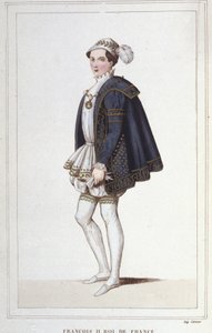 Portræt af Francois II (1544 - 1560), konge af Frankrig, gravering fra 1830 af Unknown artist