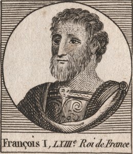 Portræt af Francois I (1494 - 1547), konge af Frankrig - Frans I, konge af Frankrig - gravering fra "Instruction sur l
