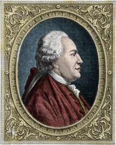 Portræt af Franz-Anton Mesmer (1734-1815) (Frederic Antoine Mesmer - Franz Anton Mesmer) tysk læge, grundlægger af teorien om dyremagnetisme (mesmerisme). Farvestik fra det 19. århundrede. af Unknown artist