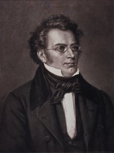Portræt af Franz Schubert (gravering) af Unknown artist