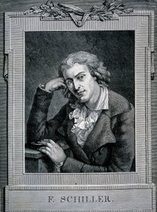 Portræt af Friedrich von Schiller (1759 - 1805), tysk digter og dramatiker. af Unknown artist