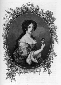 Portræt af Gabrielle de Rochechouart de Mortemart, Marquise de Thianges (1633 -1693), fransk aristokrat - Indgravering fra 1862 i "" Verdens Dronninger"" af vores første forfattere. Bog udgivet under ledelse af J. G. D. ARMENGAUD. af Unknown artist