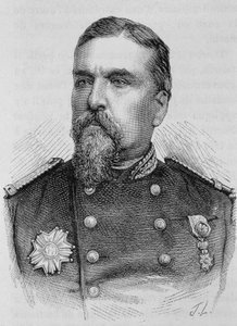 Portræt af General Ducrot (1817 - 1882). Indgravering af slutningen af det 19. århundrede i "Histoire de France"" af H. Martin. af Unknown artist