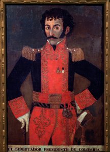 Portræt af general Santander, colombiansk militær og statsmand (olie på lærred af Unknown artist