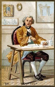 Portræt af Germain soufflot (1713 - 1780), fransk arkitekt. Kromolitografi i slutningen af det 19. århundrede. af Unknown artist