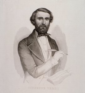Portræt af Giuseppe Verdi (gravering af Unknown artist