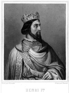 Portræt af Henri I (ca. 1008 - 1060), konge af Frankrig - i "" Histoire des Français"" af Lavallée, stik, sd. af Unknown artist