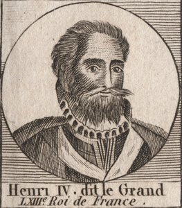 Portræt af Henrik IV (1553-1610) Konge af Frankrig - Portræt af Henrik IV (1553-1610) Konge af Frankrig - gravering fra "Instruction sur l