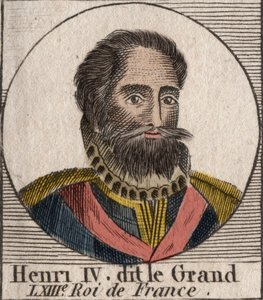 Portræt af Henrik IV (1553-1610) Konge af Frankrig - Portræt af Henrik IV (1553-1610) Konge af Frankrig - gravering fra "Instruction sur l