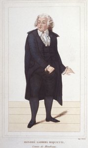Portræt af Honore Gabriel (Honore-Gabriel) Riqueti, jarl af Mirabeau (1749-1791), fransk politiker. stik fra 1830 af Unknown artist