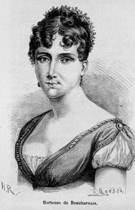 Portræt af Hortense Eugenie Cecile de Beauharnais, Dronning af Holland (1783-1837), datter af Josephine de Beauharnais og Viscount Alexandre de Beauharnais - i "" L