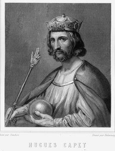 Portræt af Hugues I Capet (v. 941 - 996), hertug af Frankrig og derefter konge af Frankrig - i "Histoire des Français"" af Lavallée, stik, sd. af Unknown artist