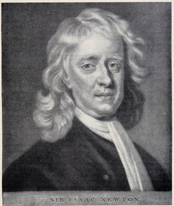 Portræt af Isaac Newton tæt på originalen bevaret på Berlin Observatory. af Unknown artist