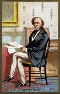 Portræt af Jakob Liebmann Meyerbeer (1791-1864), tysk komponist. Kromolitografi i slutningen af det 19. århundrede. af Unknown artist