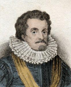 Portræt af James I (James 1st Stuart) (1566-1625), konge af England og Irland (eller James VI (eller James VI), konge af Skotland) Indgravering af det 19. århundrede. af Unknown artist