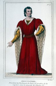 Portræt af Jehan Pastorel, præsident for Paris-parlamentet og medlem af regenten under Charles VI