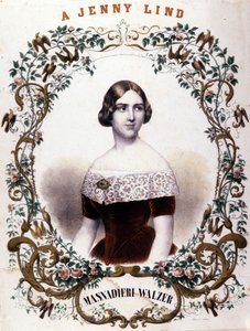 Portræt af Jenny Lind (1820-1887), svensk sangerinde. af Unknown artist