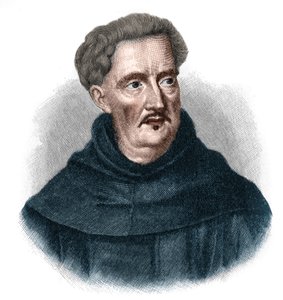 Portræt af Johann Ulrich Megerle, dit Abraham a Sancta (Saint) Clara 1607-1680. Populær forudsigelse for barokke Østrig. af Unknown artist