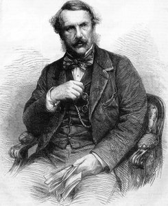 Portræt af John Laird Mair Lawrence. Britisk administrator (1811 til 1879). guvernør i engelsk Indien; Indgravering 1864. af Unknown artist