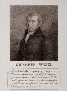 Portræt af Joseph Weigl (gravering af Unknown artist