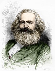 Portræt af Karl Marx (1818-1883), socialismeteoretiker og tysk revolutionær. af Unknown artist