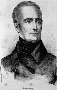 Portræt af Lamartine, fransk digter (1790 - 1869) af Unknown artist