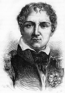 Portræt af Laurent Gouvion Saint Cyr (1764 - 1830). Indgravering af slutningen af det 19. århundrede i "Histoire de France"" af H. Martin. af Unknown artist
