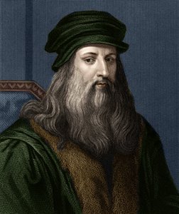 Portræt af Leonard de Vinci (1452-1519) (Leonardo da Vinci), italiensk maler. af Unknown artist