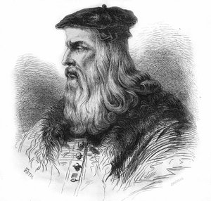 Portræt af Leonardo da Vinci (Leonardo da Vinci) (1452 - 1519). af Unknown artist