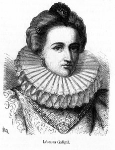 Portræt af Leonora Dori (eller Dosi) dit Galigai, marskal af Ancre (1568-1617), Marie de Medicis fortrolige - i "" History of Popular France"" af Henri Martin, sd. 19. århundrede. af Unknown artist