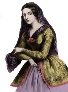 Portræt af Lola Montez (1821-1861) (Marie Dolores Eliza Rosanna Gilbert), eksotisk danser og kurtisane, kendt som elskerinde til kong Louis I af Baviere af Unknown artist