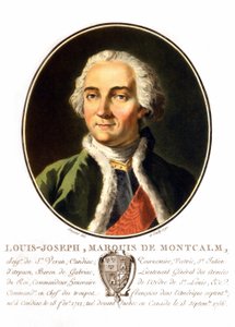 Portræt af Louis-Joseph, markis af Montcalm af Saint-Véran (1712-1759). En fransk general, han døde i et forsøg på at forsvare Quebec mod englænderne. Indgravering af det 19. århundrede. af Unknown artist