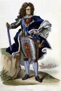 Portræt af Louis Claude Hector, hertug af Villars, marskal af Frankrig (1653-1734) - i "" Le Plutarque francais"", red. Langlois, Paris af Unknown artist