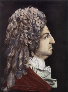 Portræt af Louis XIV - voksmedaljon, Kongens værelse, Versailles-paladset. af Unknown artist