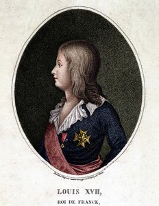 Portræt af Louis XVII, delfin fra Frankrig - gravering af det 19. århundrede af Unknown artist