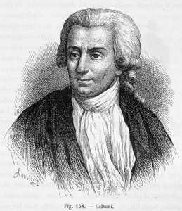 Portræt af Luigi Galvani, italiensk læge og fysiker (1737 - 1798) - i "" Magnetisme og elektricitet"" af Amédée Guillemin af Unknown artist