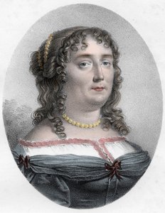 Portræt af Madame de Scudery (1607-1701) - Portræt af Madame de Scudery (eller Madeleine de Scuderi (1607 - 1701), fransk kvinde med bogstaver) af Unknown artist