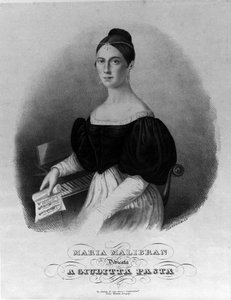 Portræt af Maria Garcia kaldet Malibran (1808-1836) sangerinde, gravering dedikeret til Giuditta pasta. af Unknown artist
